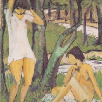 Otto Mueller - Zwei badende Madchen (Madchen im Hemd) - ca1921