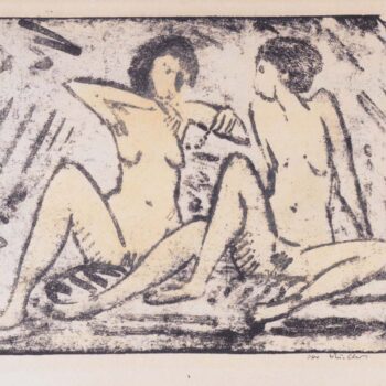 Otto Mueller - Zwei sitzende Madchen mit Halskette - ca1912