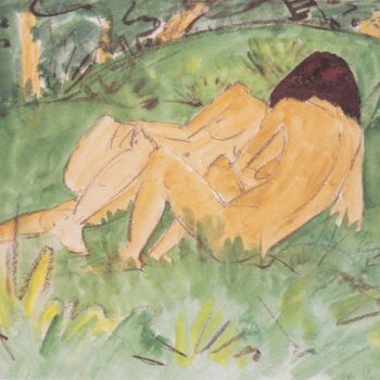 Otto Mueller - Zwei weibliche Akte auf einer Waldwiese - 1923