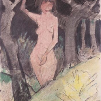 Otto Mueller - Zwischen Baumen stehendes Madchen - ca1925