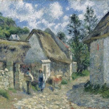 Paved Street at Valhermeil, Auvers-sur-Oise, the Cabins and the Cow, 1880