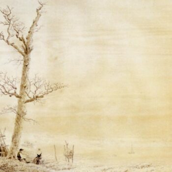 Paysage d'ete au chene mort dessin crayon et sepia (1805)