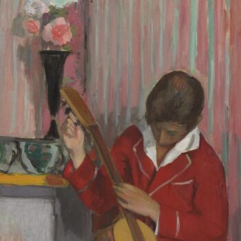 Pierre Lebasque Playing Guitar, 1926-27