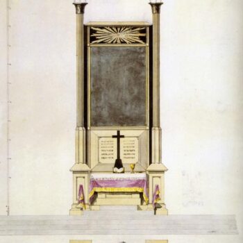 Projet d'autel crayon, plume et aquarelle (1817)