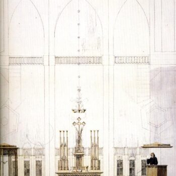Projet de decoration pour l'eglise Sainte Marie de strlsund crayon plume et aquarelle (1817)