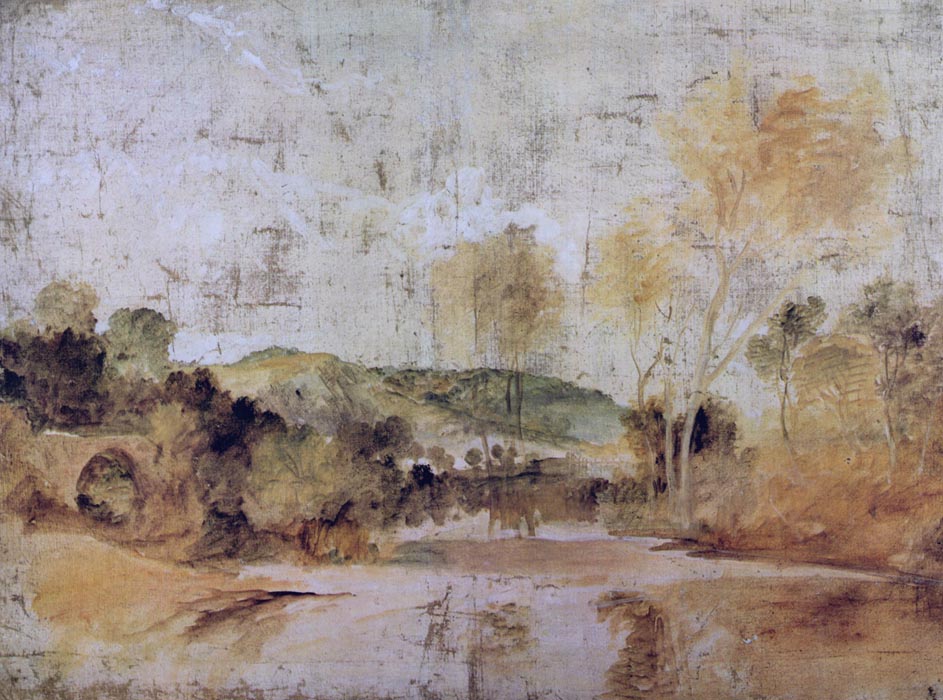 River Scene with Weir in the Middle Distance, 1806-07