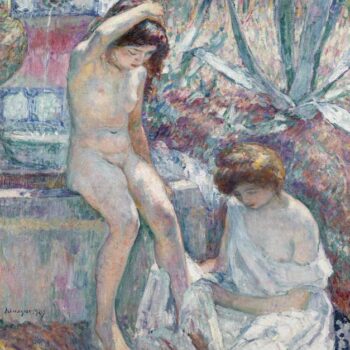 Saint-Tropez, Madame Lebasque and Marthe near Fountain, 1907