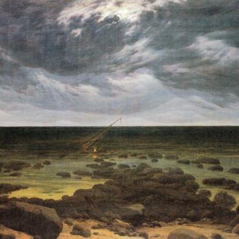 Seashore with Shipwreck by Moonlight (1825-30)