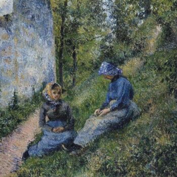 Seated Peasants, Sewing, 1881