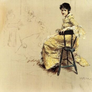 Seated Woman in Yello Striped Gown, 1885