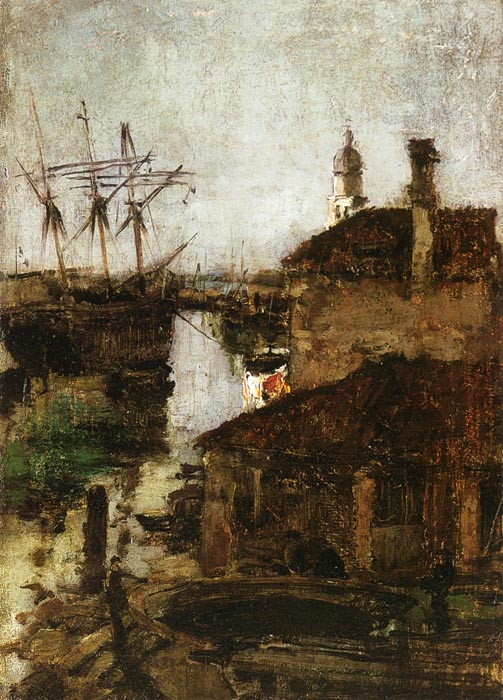 Ship and Dock, Venice, 1878