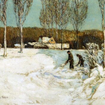 Shoveling Snow, New England, 1905