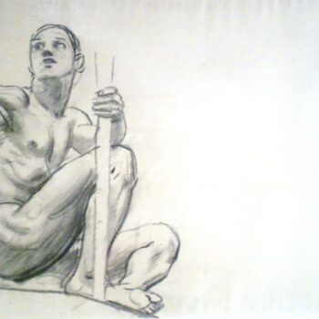 Sketch of figure beneath Painting for Architecture, Painting, and Sculpture