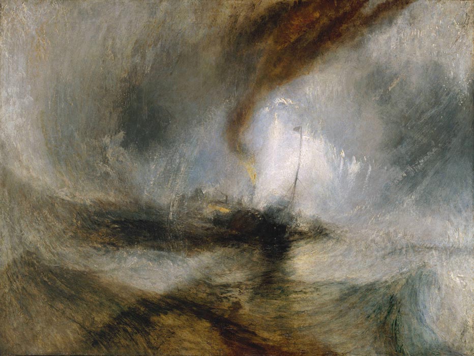Snow Storm - Steam Boat off a Harbor's Mouth Making Signals in Shallow Water, 1842