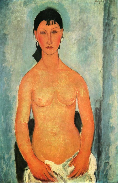 Standing Nude (also known as Elvira) - 1919 - PC - Painting - oil on canvas
