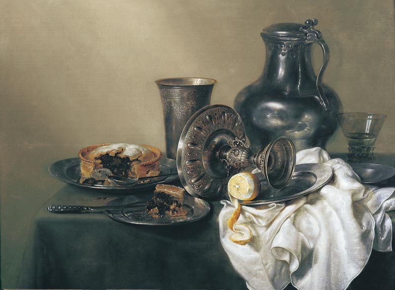 Still-life with the Turkish - blackberry pie - about 1640