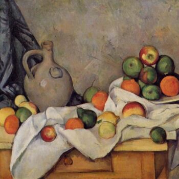 Still Life with Jug, Curtain and Fruit, 1893-94