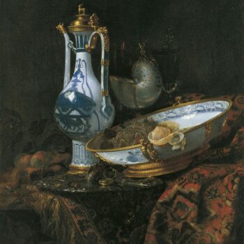 Still life with Chinese dishes and nautilus - about 1660