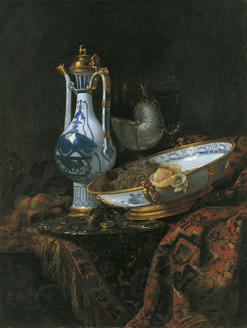 Still life with Chinese dishes and nautilus - about 1660
