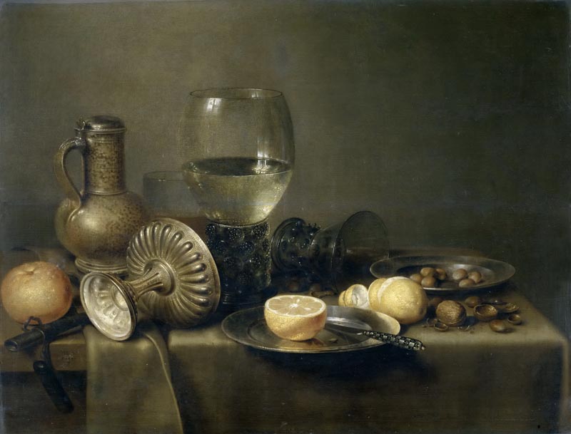 Still life with a jug of beer and Orange - 1633