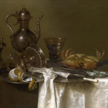 Still life with a pewter and crab on a silver platter - 1633