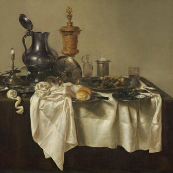 Still life with a pewter jug and a golden cup - 1635