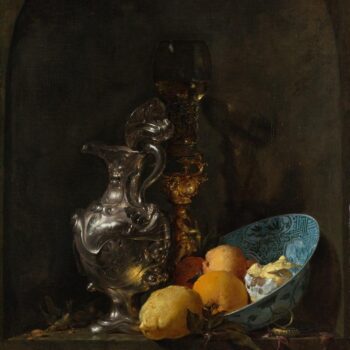 Still life with a silver pitcher and a gold-plated cup - about 1655
