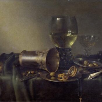 Still life with a silver vase and a clock - 1633