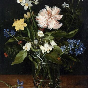 Still life with flowers in a glass vase - 1610