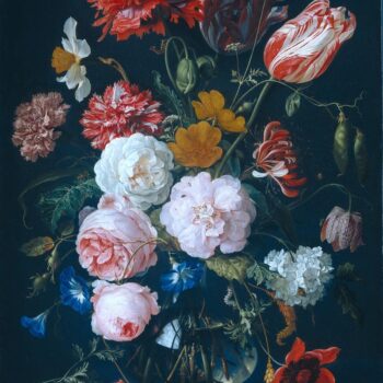 Still life with flowers in a glass vase - 1683