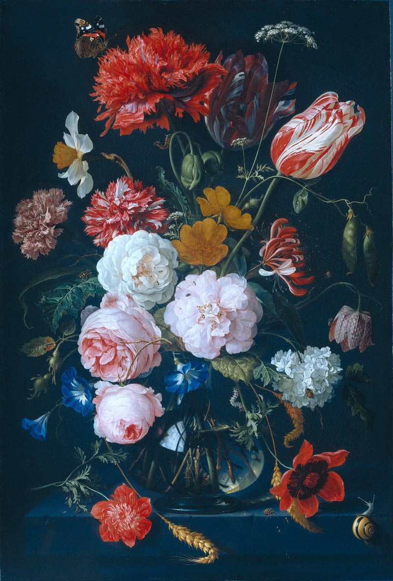 Still life with flowers in a glass vase - 1683