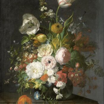 Still life with flowers in a glass vase - 1720