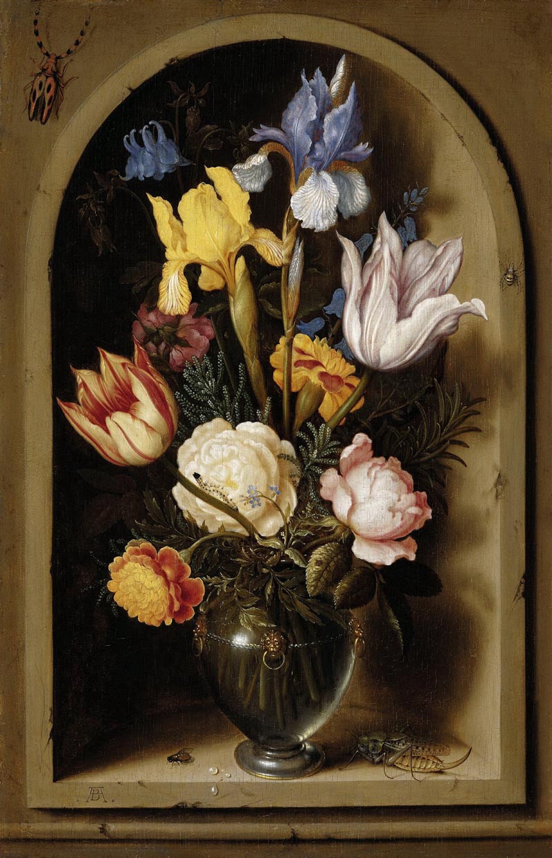 Still life with flowers in a niche - 17th century
