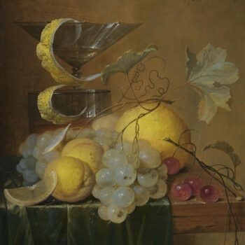 Still life with fruit and a jug of Wine