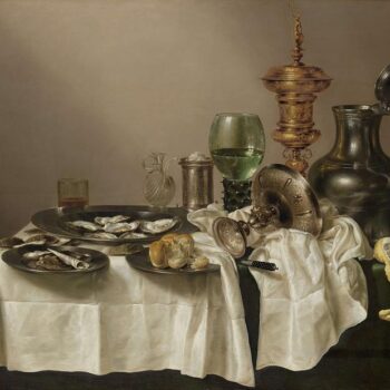 Still life with golden tableware - 1635