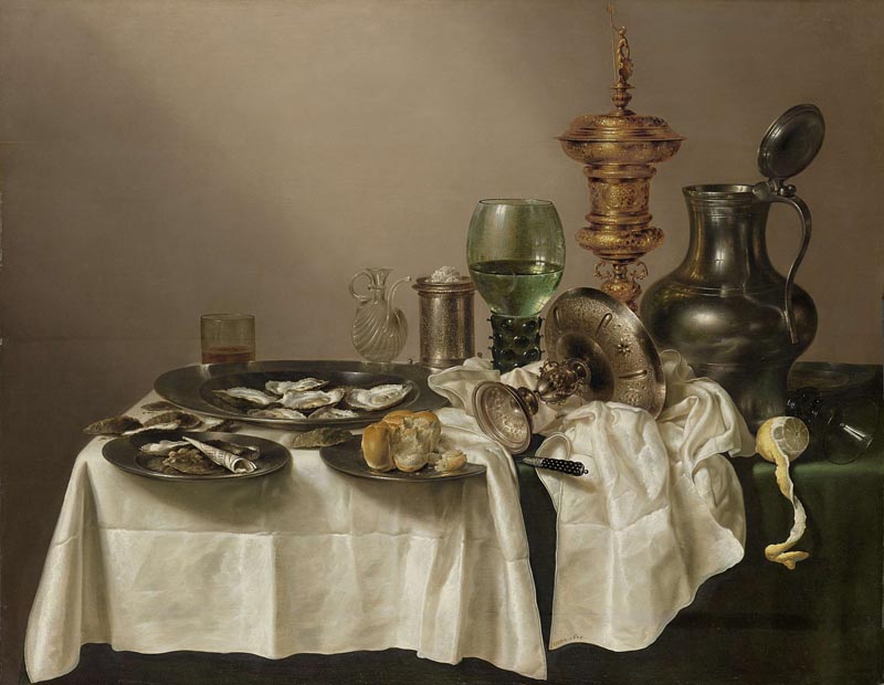 Still life with golden tableware - 1635