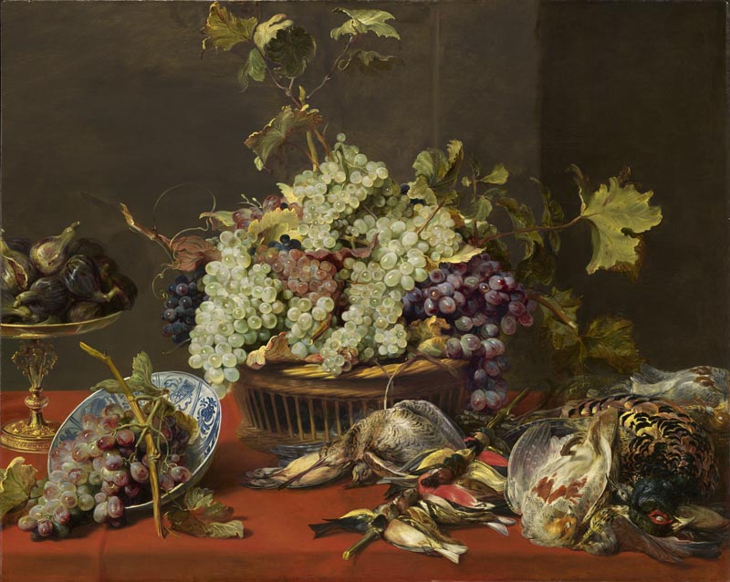 Still life with grapes and production - about 1630