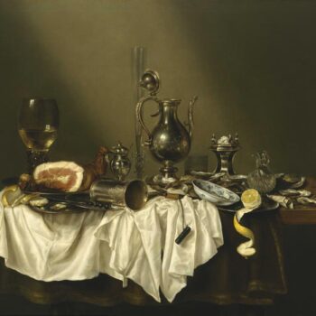 Still life with ham and pewter - 1656