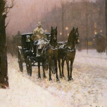 Street Scene with Hansom Cab, 1887