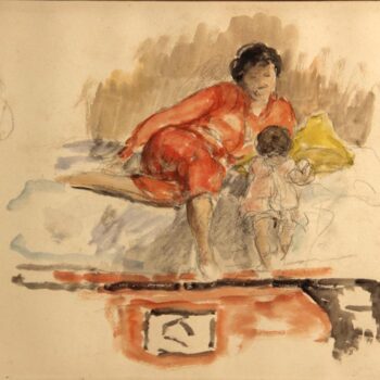 Study of a Mother and Child