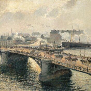 The Bridge of Boieldieu, Rouen - Sunset, Misty Weather, 1896 1