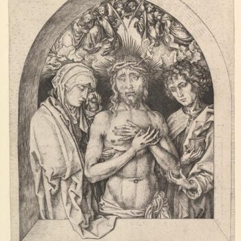 The Man of Sorrows with the Virgin Mary and St John the Evangelist (1470-1475)