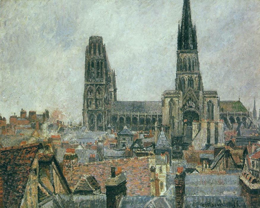 The Roofs of Old Rouen - Grey Weather, 1896