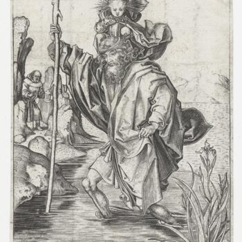 The Saint Christopher carries the Christ Child. 1470-1490