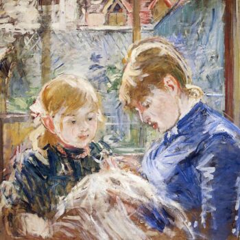The Sewing Lesson (also known as The Artist's Daughter, Julie, with Her Nanny) - 1884