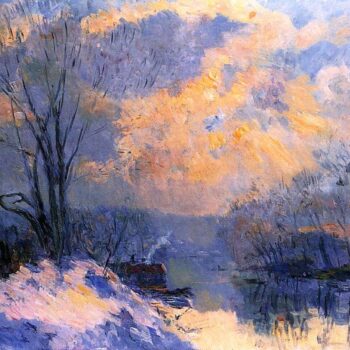 The Small Branch of the Seine at Bas-Meudon - Snow and Wiinter Sun