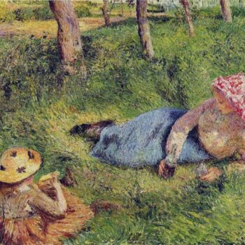 The Snack, Child and Young Peasant at Rest, 1882