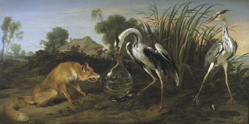 The fable of the fox and the crane