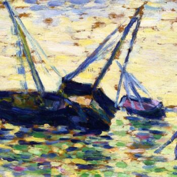 Three Boats in a Seascape 1885