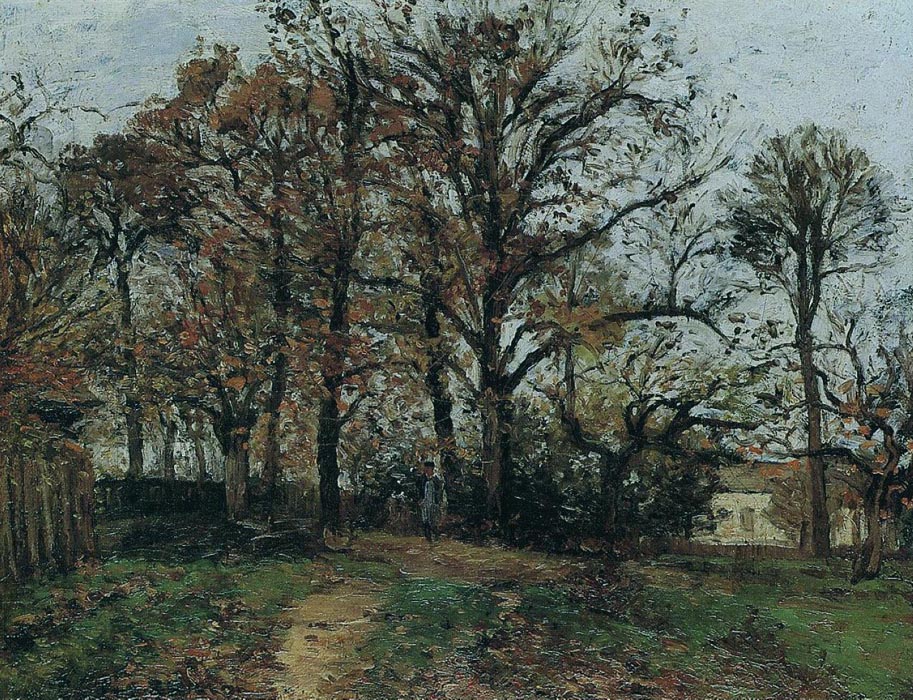 Trees on a Hill, Autumn, Landscape in Louveciennes, 1872